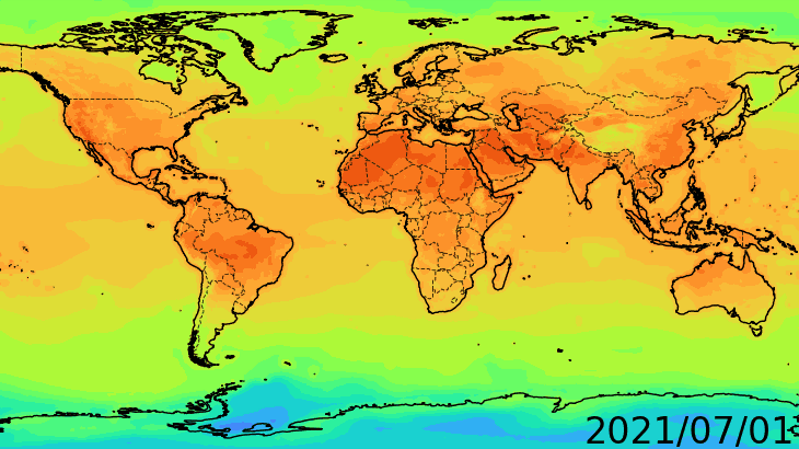 Surface Daily Maximum Temperature, Every July 1st